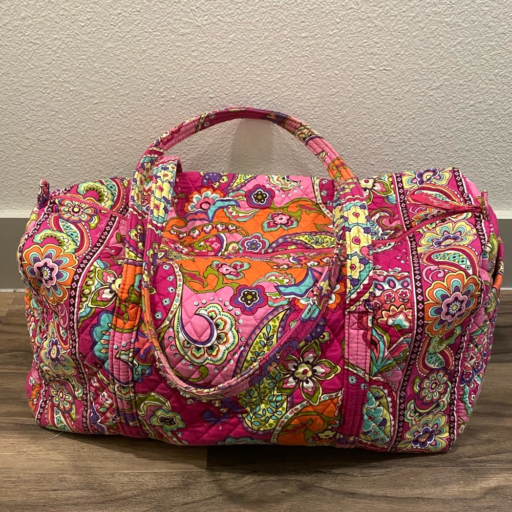 Vera Bradley Paisley Floral Villager Duffle Bag